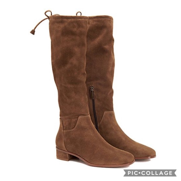 Aquatalia Lisabetta Suede Knee High Tie Back Boots - Picture 13 of 13